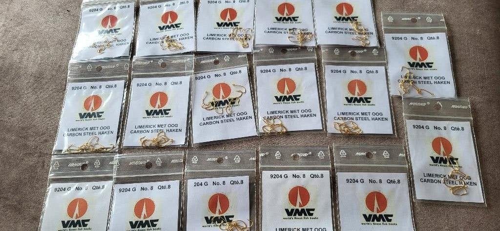 VMC Lmerick goud met oog no. 8 - 25x zakjes, Watersport en Boten, Hengelsport | Witvissen, Verzenden, Nieuw, Haak