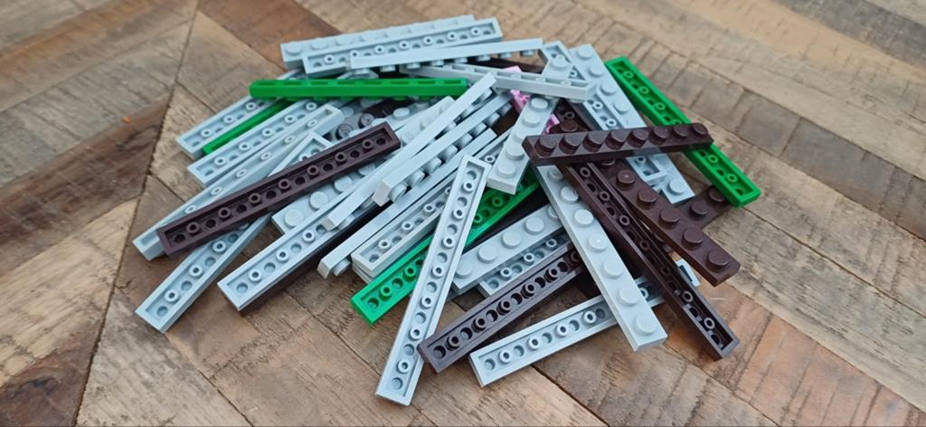 50x Lego plate 1x8 - Diverse kleuren, Ophalen of Verzenden