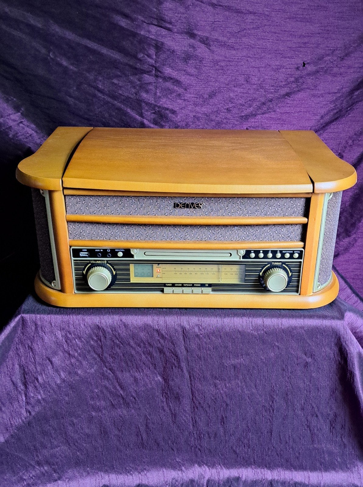 Denver Retro Platenspeler MCR50 - Radio CD USB Cassette, Ophalen
