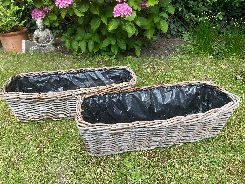 2 rieten planten manden, Ophalen, Overige materialen, Gebruikt, Minder dan 30 cm