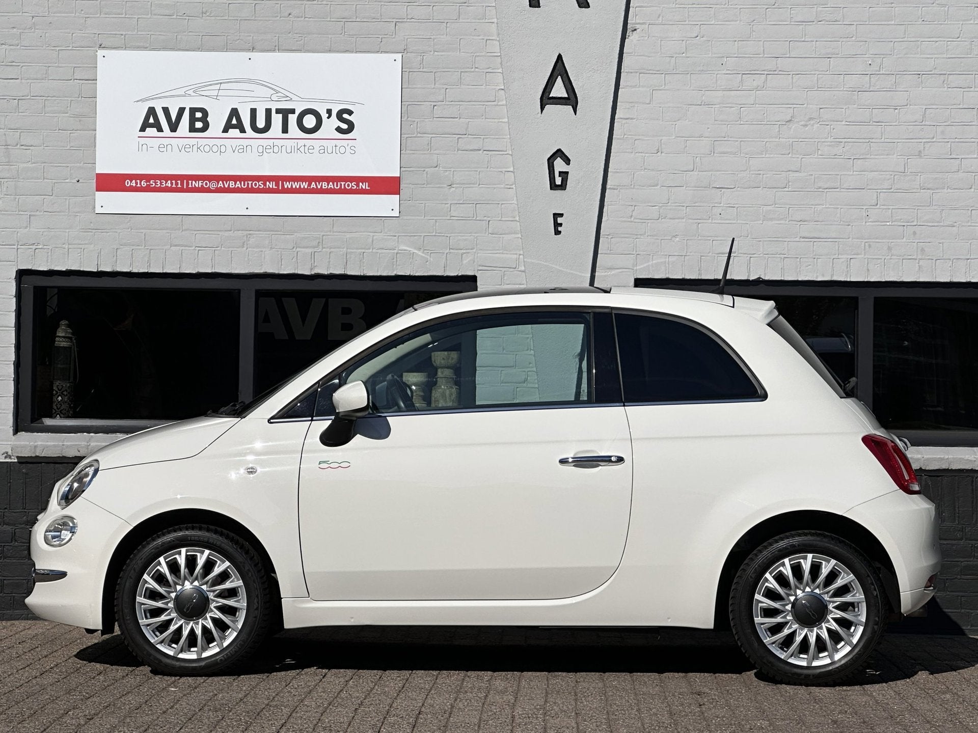 Fiat 500 1.2 Lounge Airco Panoramadak PDC Carplay NAVI, Auto's, Voorwielaandrijving, Stof, 4 cilinders, 840 kg