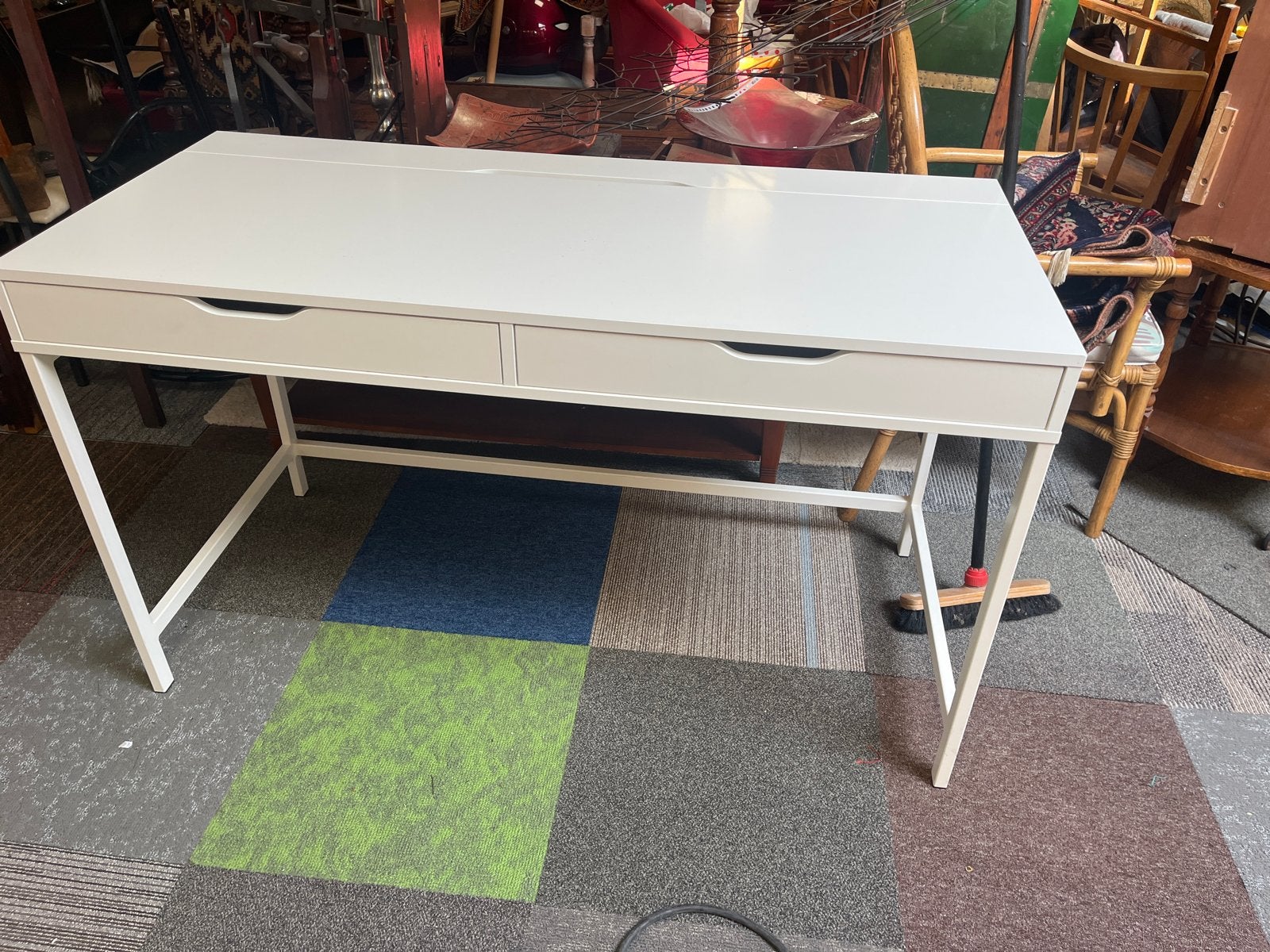 IKEA Alex Bureau met Lades - Wit, Ophalen, Gebruikt, Spaanplaat of MDF, C