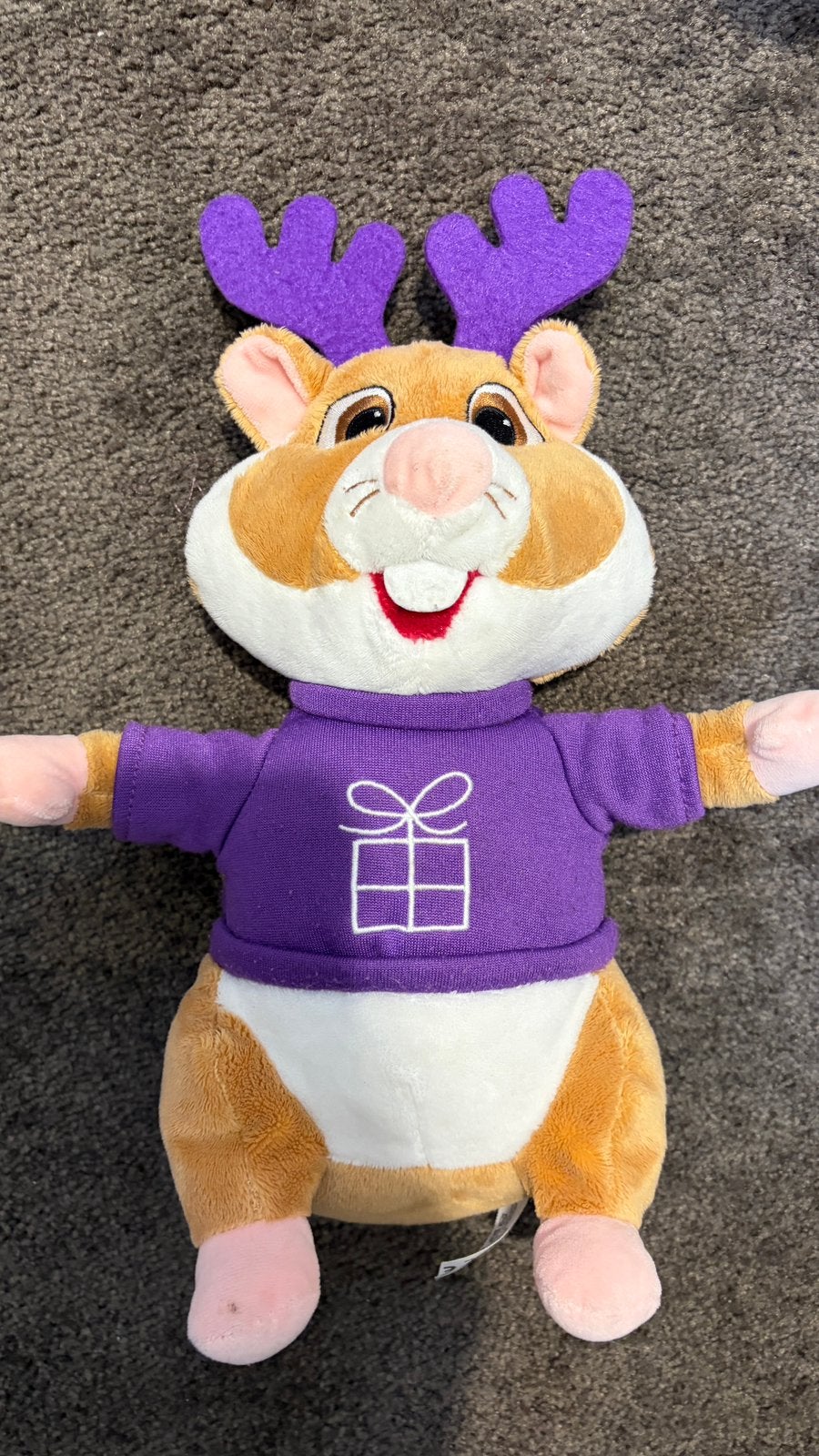 AH albert heijn hamster knuffel - paars cadeau kerst, Ophalen of Verzenden, Zo goed als nieuw, Overige typen