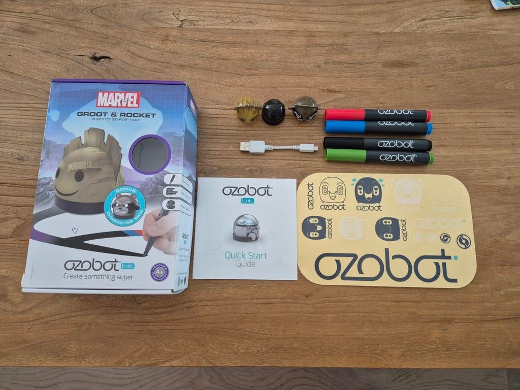 Ozobot bit Starter Pack Marvel Groot & Rocket, Ophalen of Verzenden, Gebruikt, Elektronica, Met licht