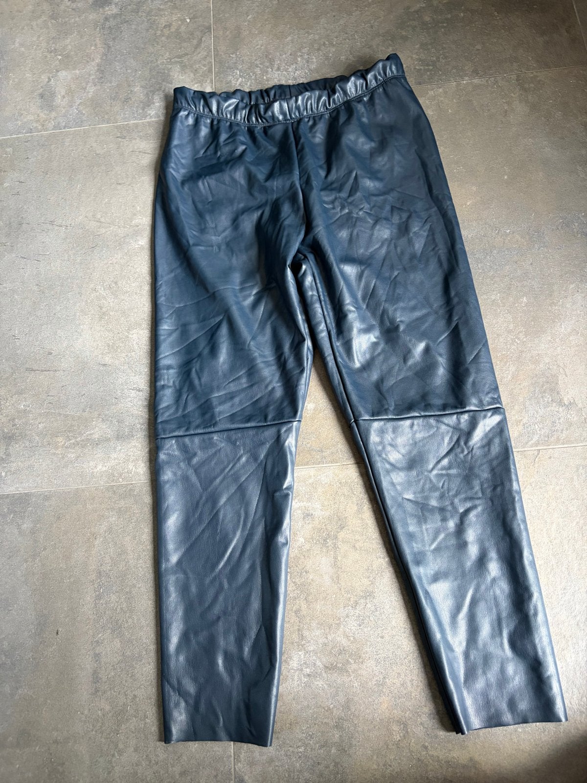 Penn & Ink New York leerlook broek maat 42, Blauw, Maat 42/44 (L), Ophalen of Verzenden, Zo goed als nieuw