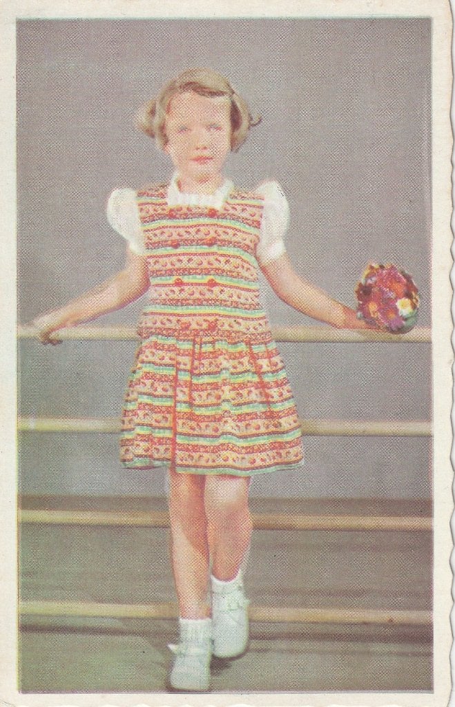 MEISJE JURK JAREN 40 ZEER MOOIE OUDE KAART KO326, Ophalen of Verzenden, 1940 tot 1960, Ongelopen, Overige thema's