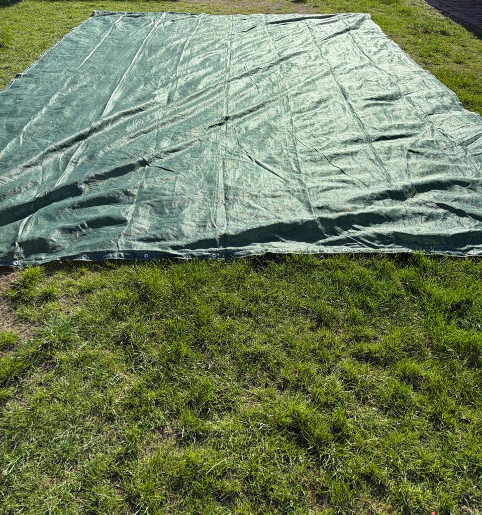 Groen schaduwdoek 4x6 meter - Ideaal voor tuin/terras, Ophalen, Gebruikt