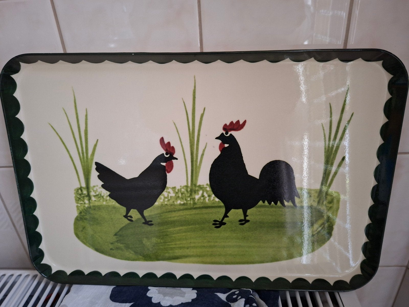 Vintage Zeller Hahn & Hen dienblad - Landelijke stijl, Ophalen of Verzenden