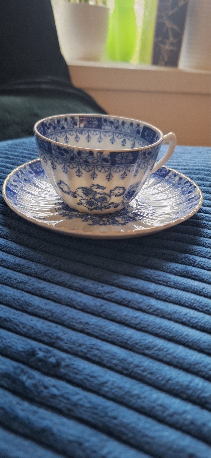 Antiek Delfts Blauw Theekopje met Schotel, Antiek en Kunst, Ophalen