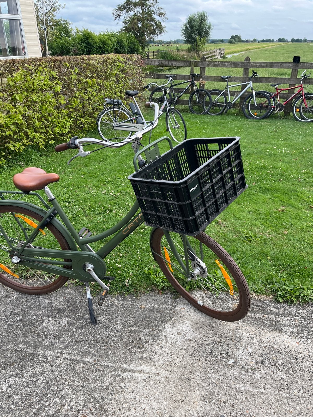 Mooie degelijke grote Basil fiets krat, Fietsen en Brommers, Fietsaccessoires | Aanhangers en Karren, Ophalen, Gebruikt, Overige typen