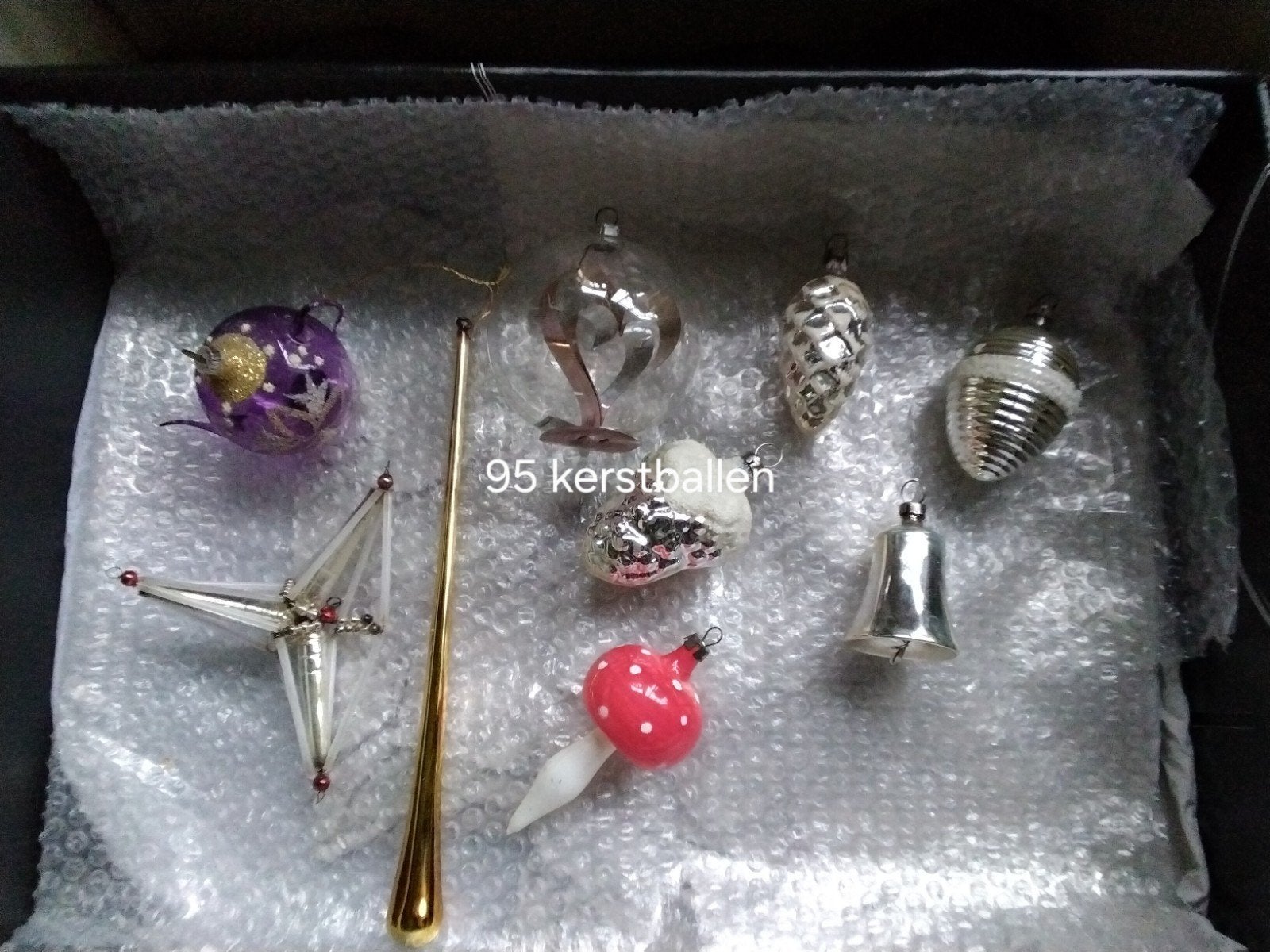 95 vintage oude antieke kerstballen ornamenten zie foto's, Diversen, Ophalen