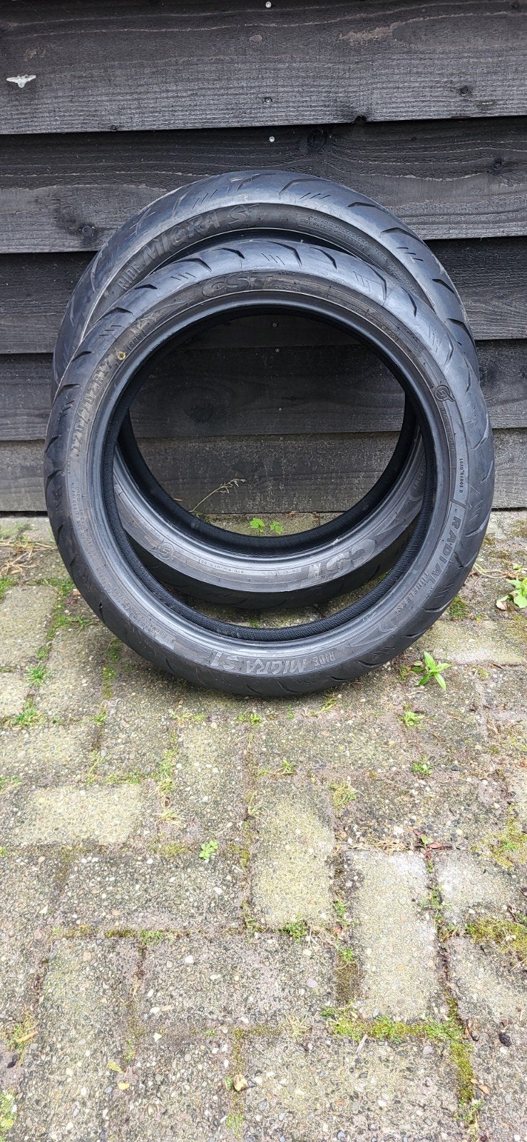 CST Ride S1 Motorbanden Set (120/70ZR17 & 180/55ZR17), Ophalen of Verzenden, Gebruikt