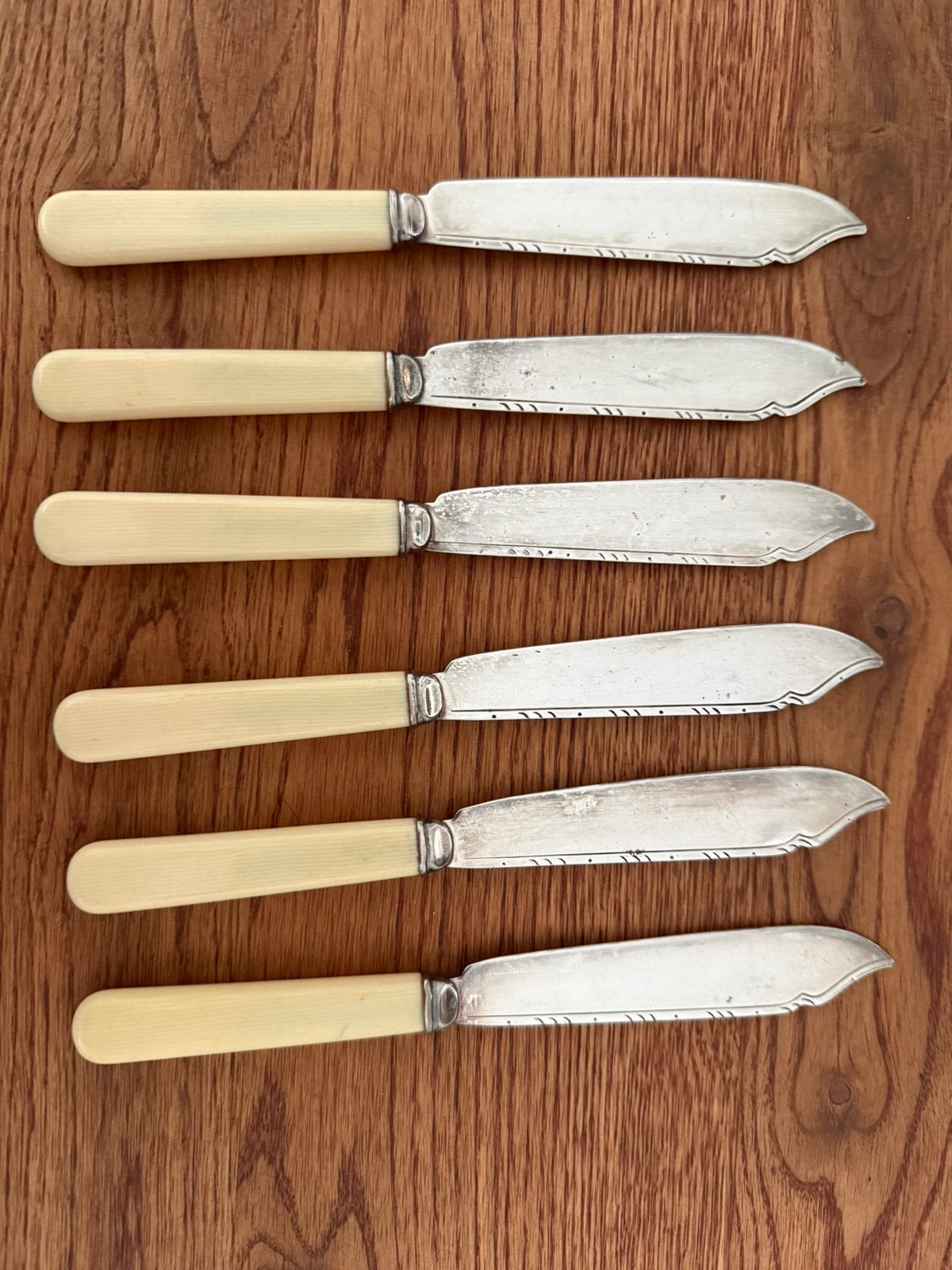 6 vintage Engels visbestek EPNS A1 messen – verzilverd, Antiek en Kunst, Antiek | Bestek, Ophalen of Verzenden