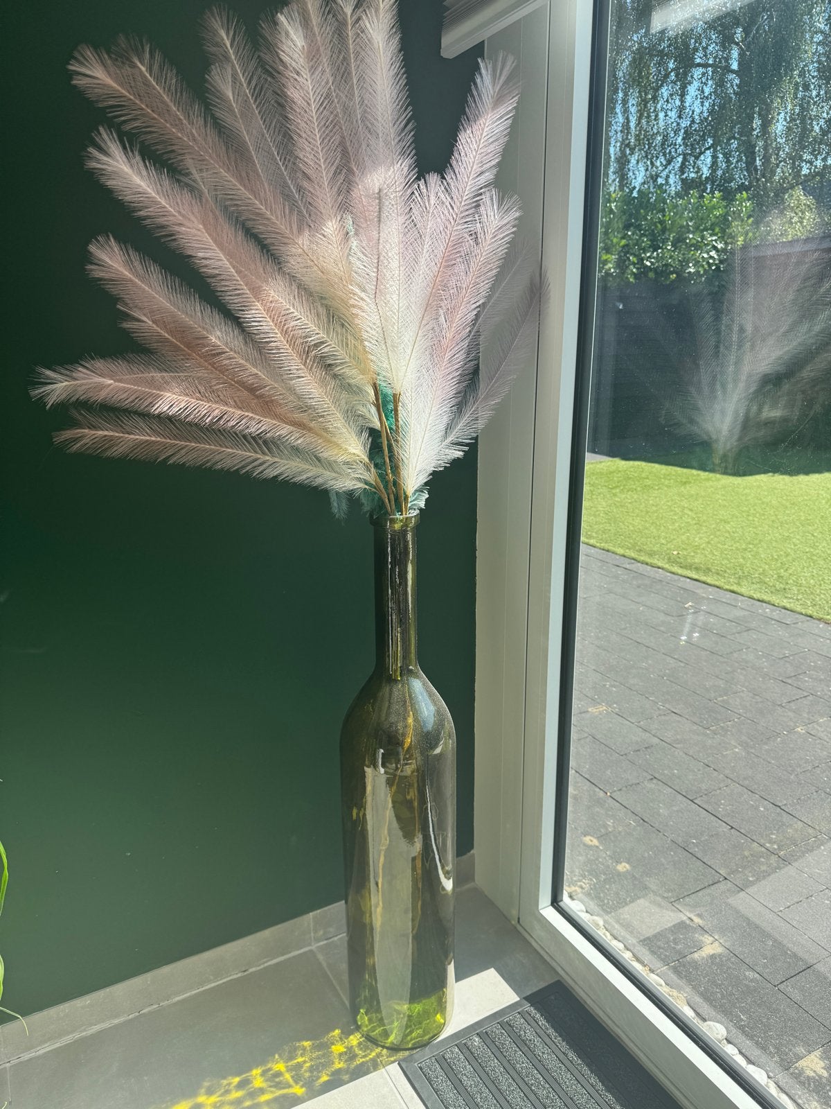 Grote decoratieve vaas van gerecycled glas, Ophalen, Groen, Gerecycled glas, Glas