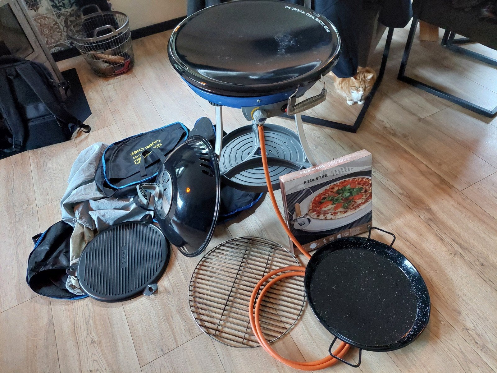 Cadac Skottelbraai met accessoires en pizzasteen, Ophalen of Verzenden, Gebruikt