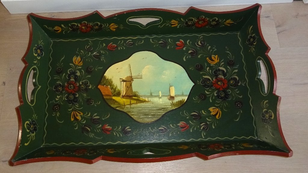 Groot Hindeloopen dienblad, Ophalen of Verzenden, Zo goed als nieuw, Dienblad, Rechthoekig