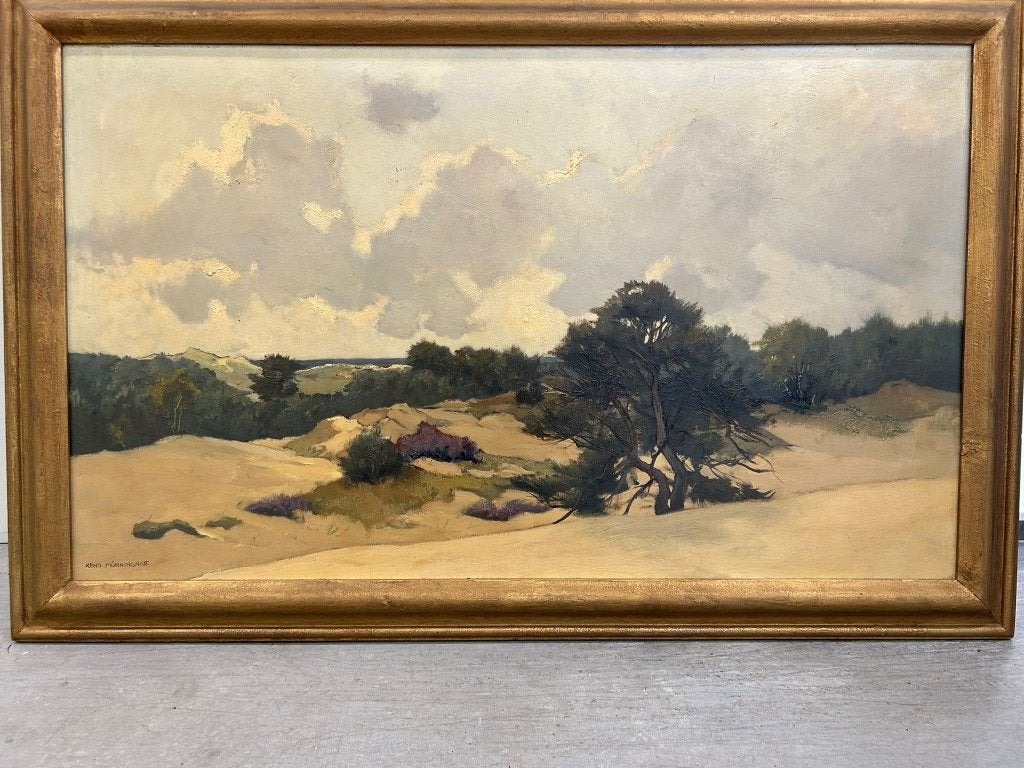 Antiek schilderij Xeno Munninghoff, Doek, Impressionistisch, Ophalen of Verzenden, Landschap