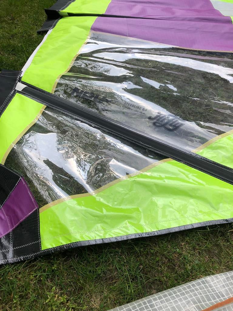 Windsurfzeil 6.4, Watersport en Boten, Windsurfen, Ophalen of Verzenden, Zo goed als nieuw, Zeil, Met draagtas
