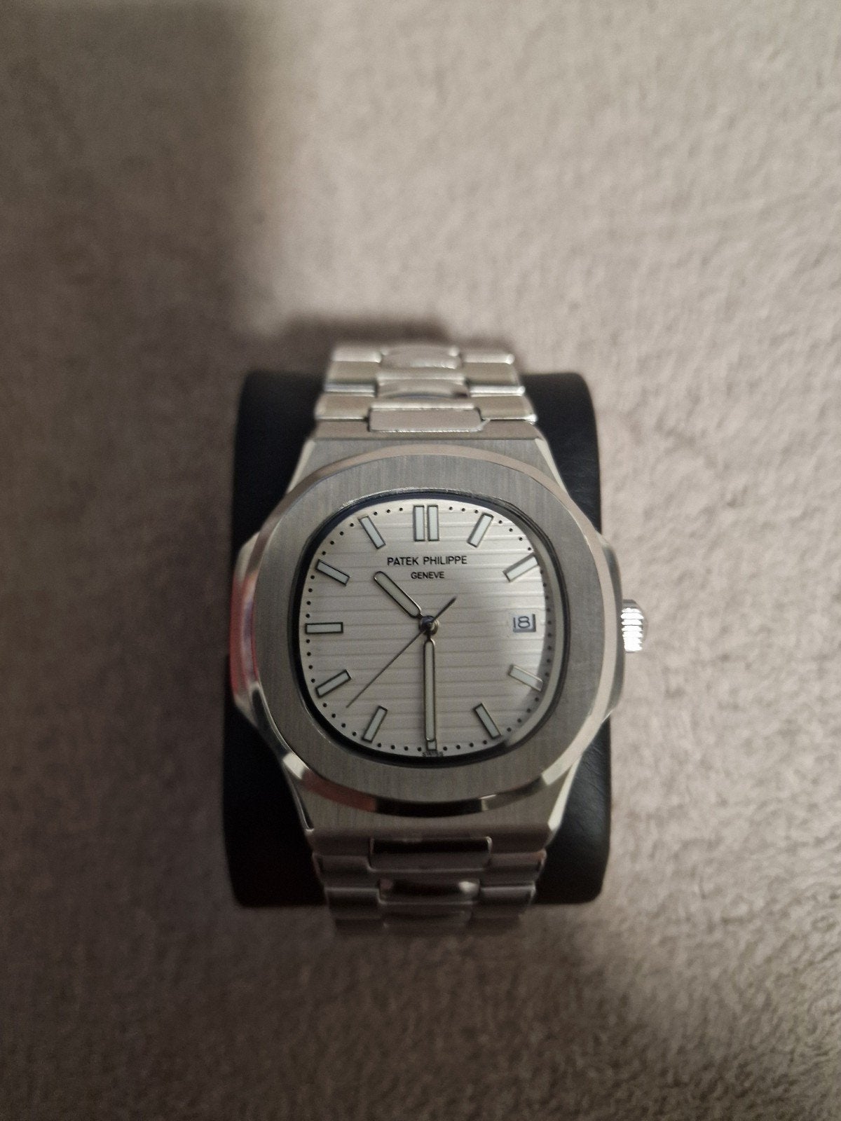 Patek Philippe Nautilus Stalen Polshorloge automaat., Overige merken, Staal, Staal, Polshorloge