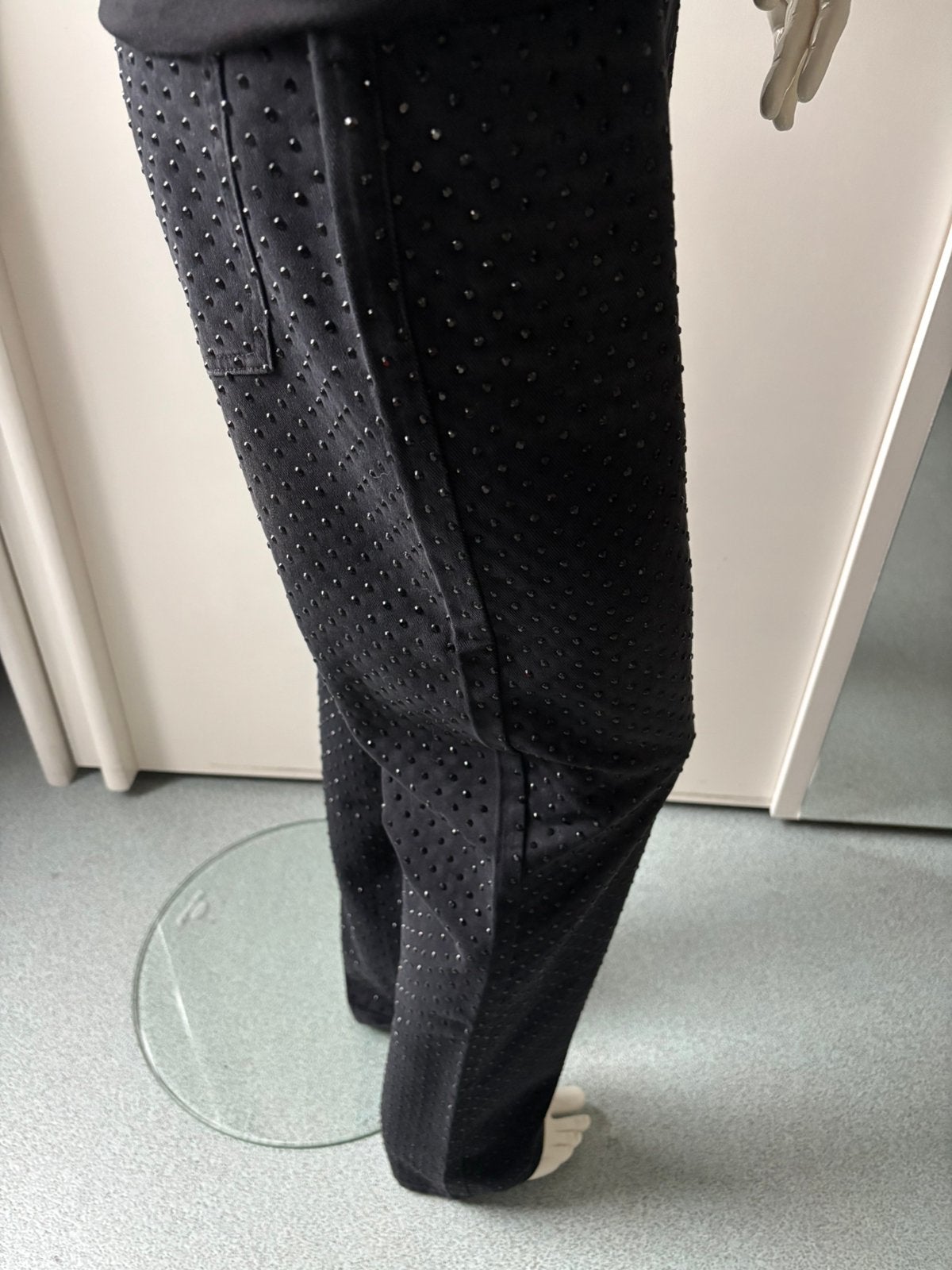 LA SISTERS RHINESTONE STRAIGHT LEG JEANS BLACK NIEUW!, LA Sisters, Ophalen of Verzenden, Nieuw, Zwart