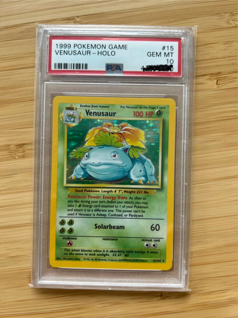 Venusaur Base Set Holo PSA 10 GEM MINT Pokémon Kaart, Hobby en Vrije tijd, Verzamelkaartspellen | Pokémon, Ophalen, Zo goed als nieuw
