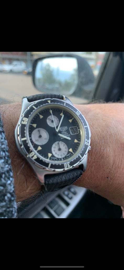 Heuer chrono, Sieraden, Tassen en Uiterlijk, Horloges | Heren, Overige merken, Staal, Gebruikt, Staal