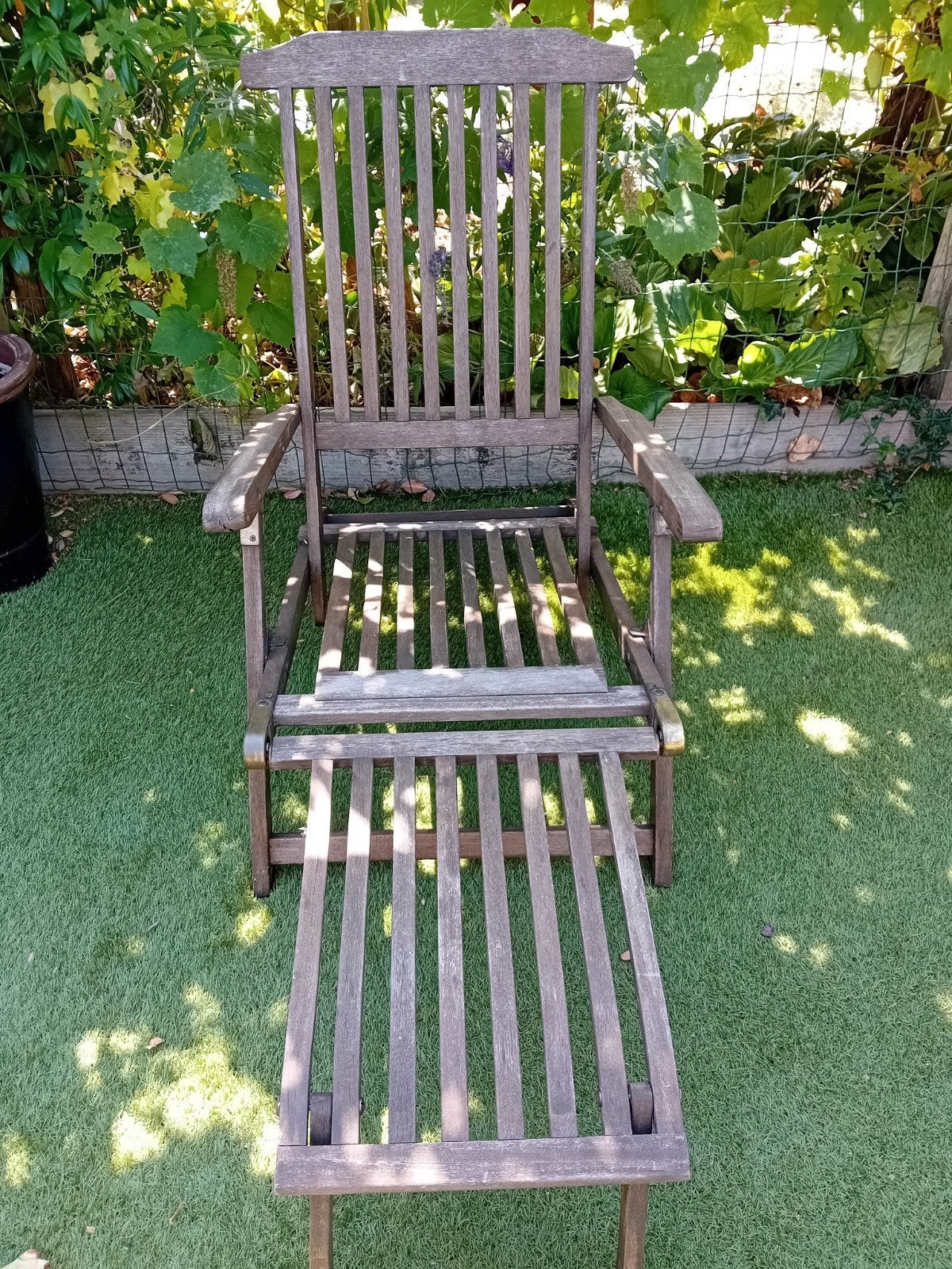 Houten ligstoel met verstelbare rugleuning, Tuin en Terras, Ophalen, Gebruikt, Hout, Verstelbaar