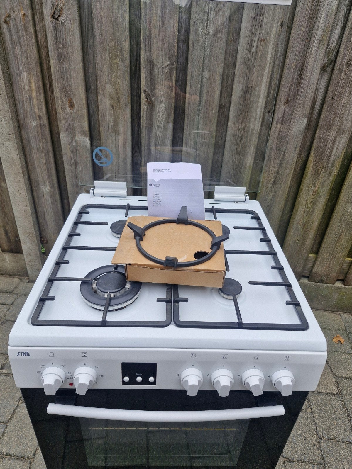 etna gasfornuis met Electrice oven hetelucht alle opties, Witgoed en Apparatuur, Ophalen, 4 kookzones, Zo goed als nieuw, Gas