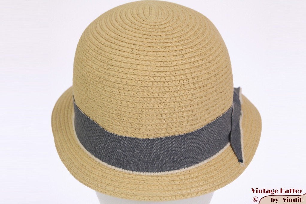 Dames Cloche dophoed Hawkins geel gecoat papier 54-57 nieuw, Hoed, Hawkins, Nieuw, One size fits all