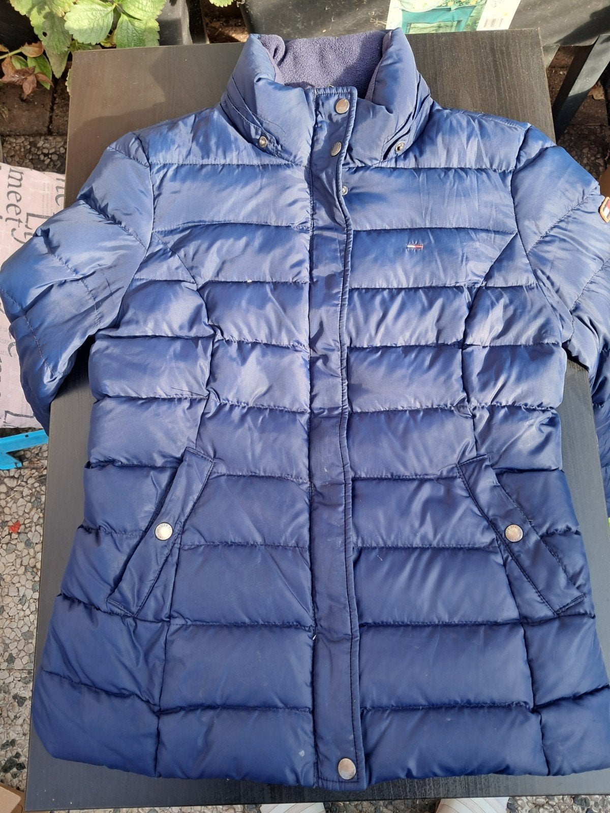 Tommy Hilfiger Denim Gewatteerde Jas - Maat S, Kleding | Dames, Blauw, Ophalen of Verzenden, Zo goed als nieuw, Maat 36 (S)
