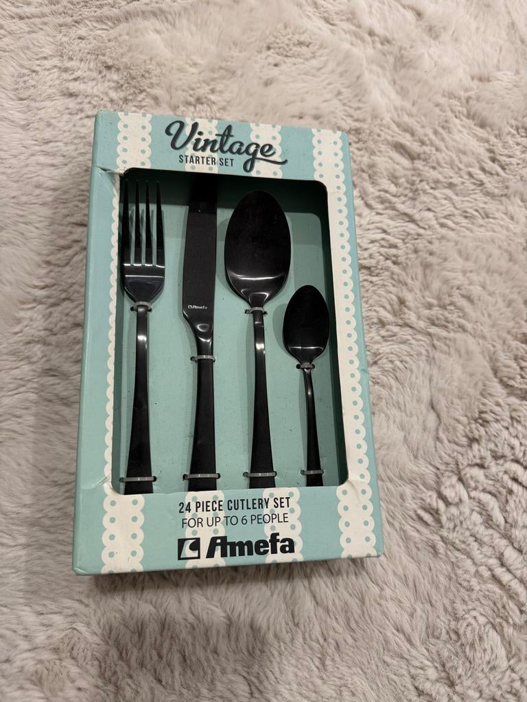 Nieuw Amefa Vintage Starter Set Bestekset - 24-delig, Huis en Inrichting, Keuken | Bestek, Ophalen of Verzenden, Nieuw, Rvs of Chroom