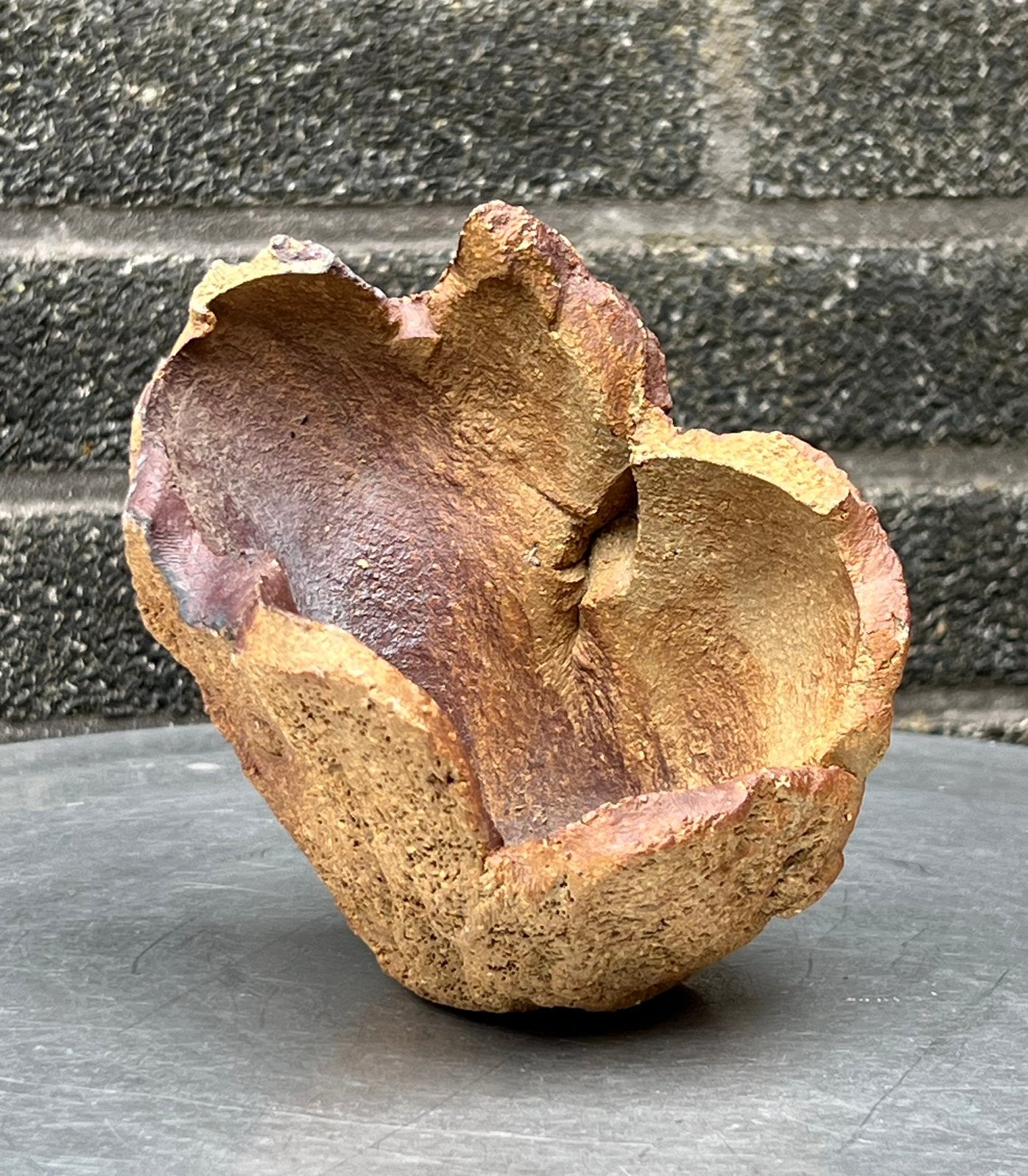 Bonsai pot handgemaakt bruin ongeglazuurd 12x10x11,5-3,5, Tuin en Terras, Ophalen of Verzenden, Zo goed als nieuw, Overige vormen