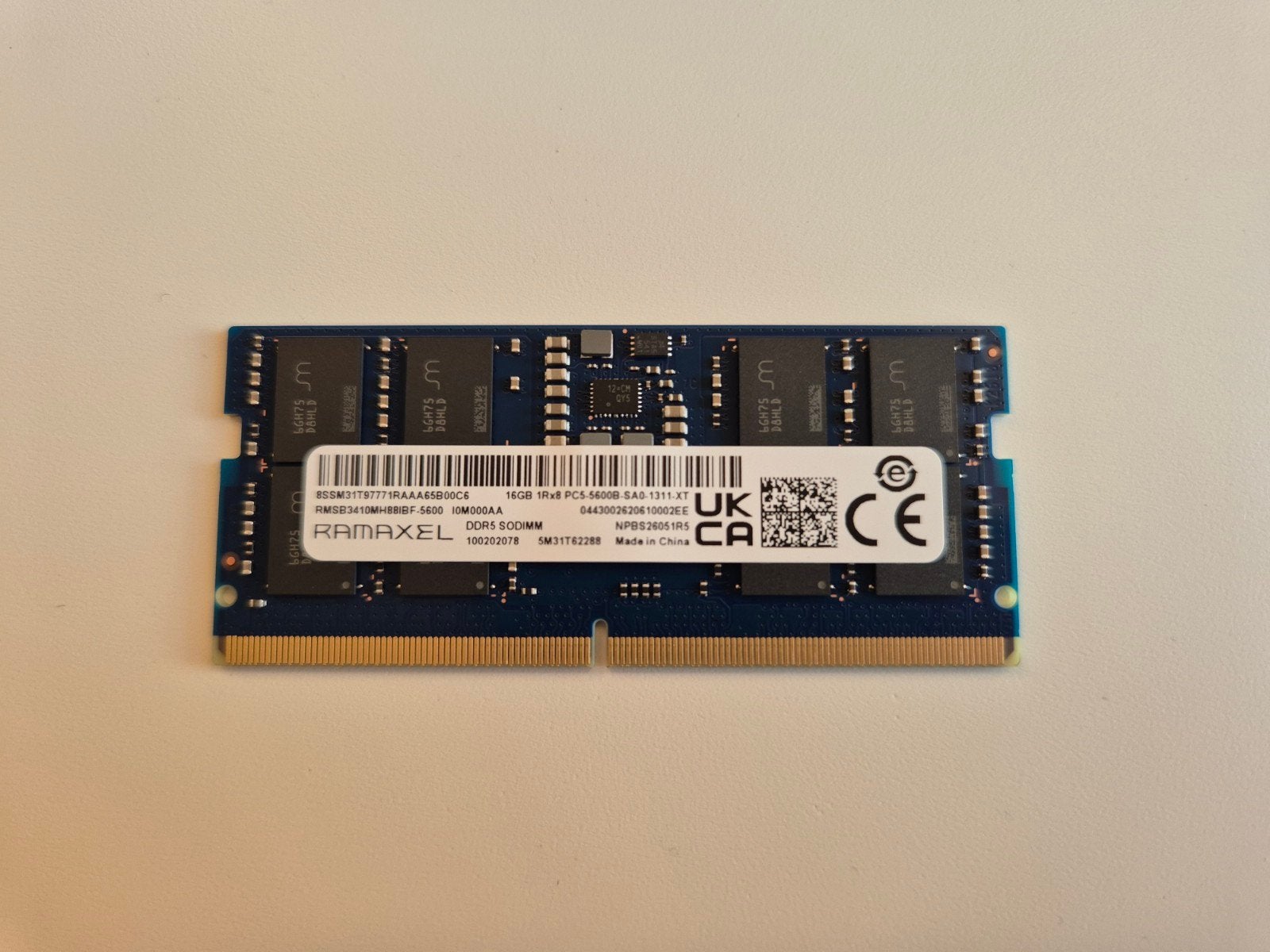 RAMAXEL DDR5 16GB SODIMM RAM voor Laptop 5600MT/s, Computers en Software, RAM geheugen, Ophalen of Verzenden, Zo goed als nieuw