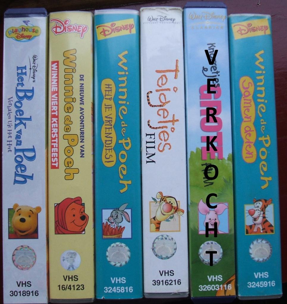 Disney 5 x Winnie de Poeh Video film 5,00 p.s. 5 voor 20,00, Cd's en Dvd's, VHS | Kinderen en Jeugd, Alle leeftijden, Ophalen of Verzenden