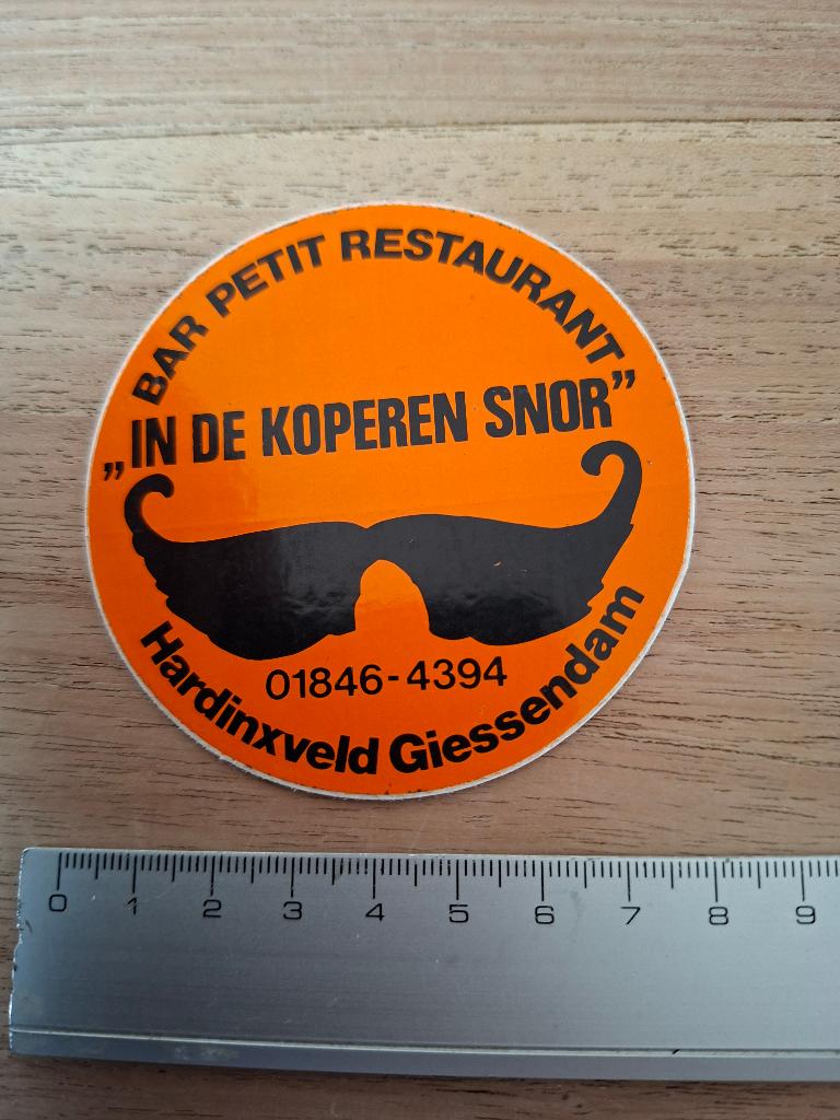 Sticker Hardinxveld Giessendam café bar, Ophalen of Verzenden, Zo goed als nieuw, Overige typen