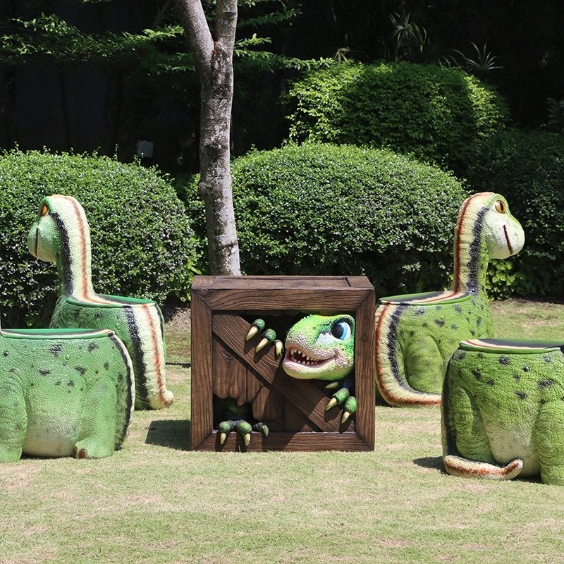 Dinosaurs Table Peek a Boo - Gel Coated Kindertafel, Ophalen, HorecaBeelden, Nieuw, Tafel(s) en Stoel(en)