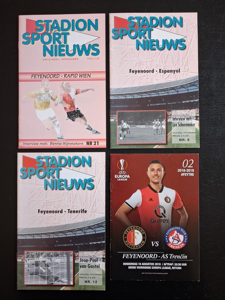 Vier programma's Feyenoord in Europa., Verzamelen, Ophalen of Verzenden, Zo goed als nieuw, Feyenoord