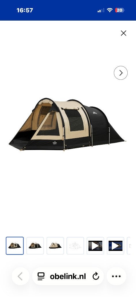 Tent Obelink tunneltent, Ophalen of Verzenden, Zo goed als nieuw, Tot en met 4