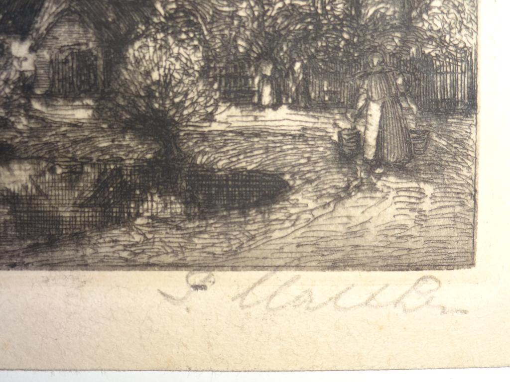 ets huis aan meer Noord of Zuid-Holland, P. Matthes, Antiek en Kunst, Landschap, Origineel, 1900 - 1949, Verzenden