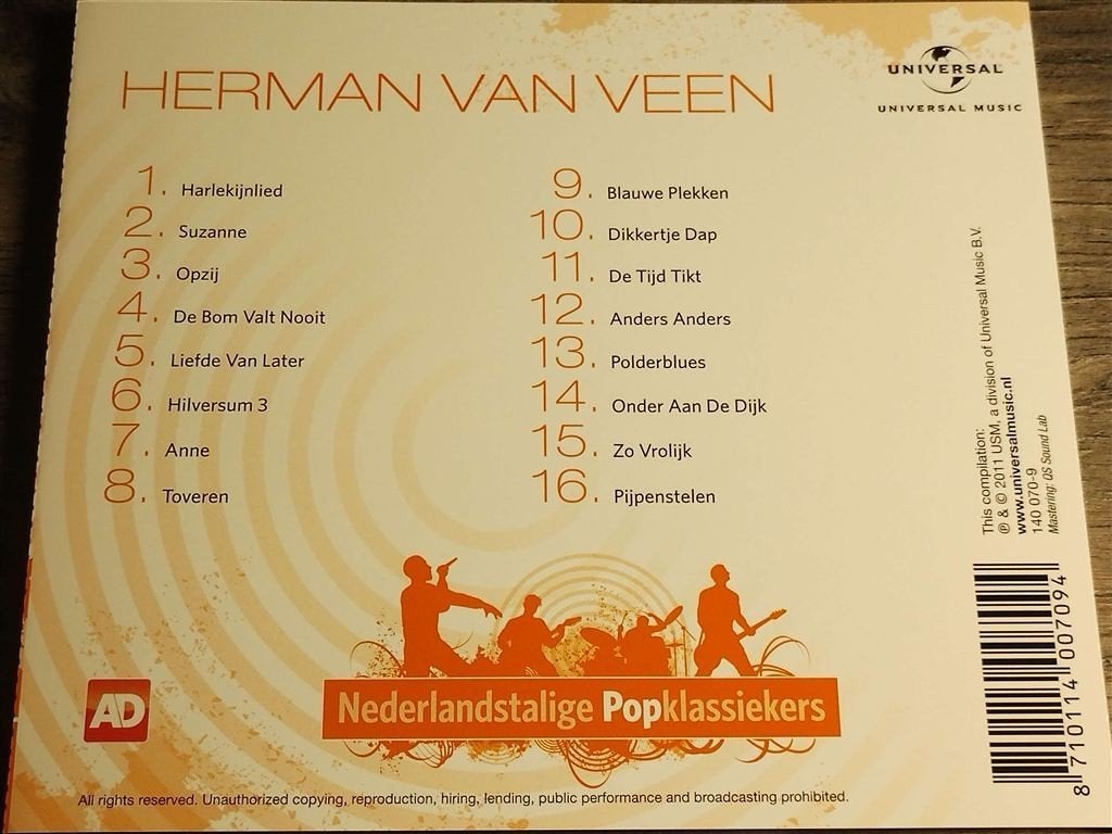 Herman Van Veen - Nederlandstalige Pop Klassiekers, Ophalen of Verzenden, Zo goed als nieuw, Levenslied of Smartlap