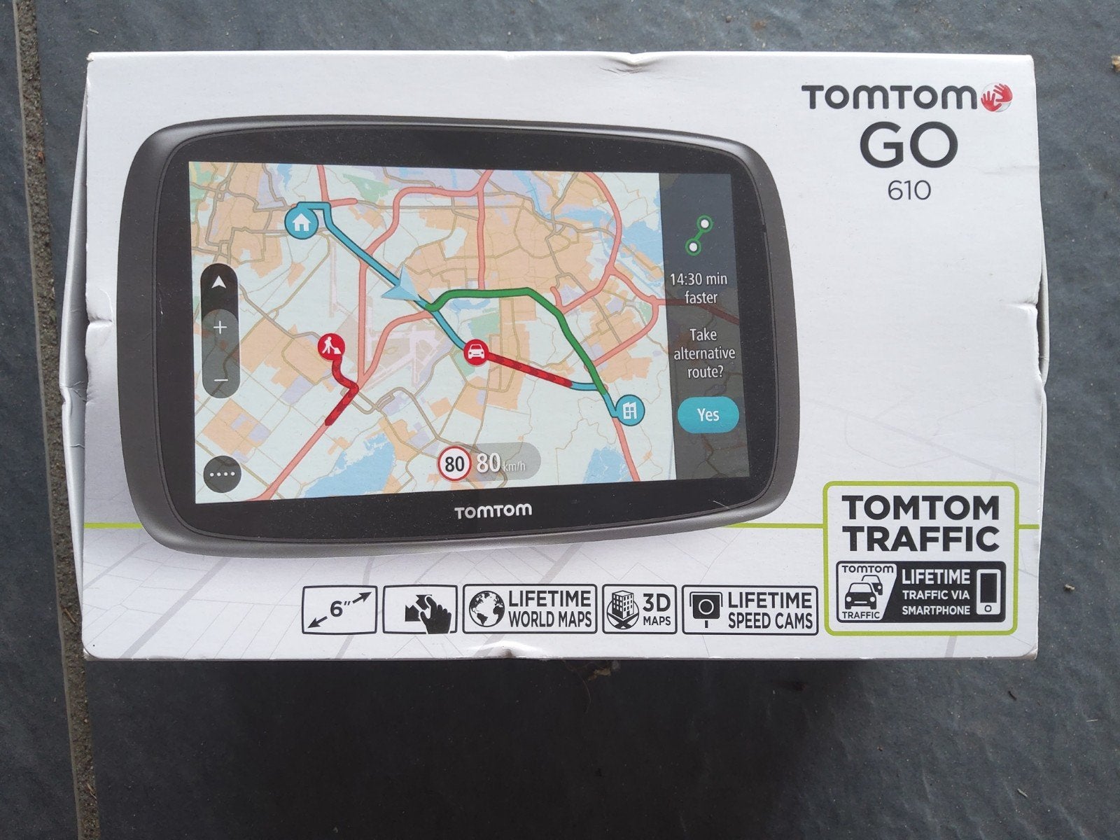 TomTom GO 610 Navigatiesysteem met Lifetime Maps, Ophalen of Verzenden, Zo goed als nieuw