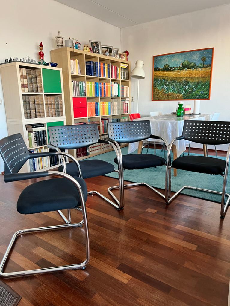Vitra Visavis stoelen (4 stuks) - Antonio Citterio Design, Gebruikt, Zwart, Ophalen of Verzenden, Vier