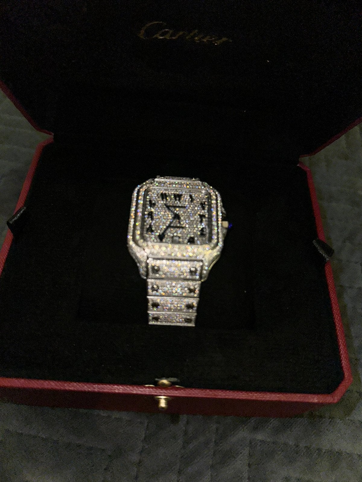 Iced out cartier, Overige merken, Overige materialen, Polshorloge, Overige materialen