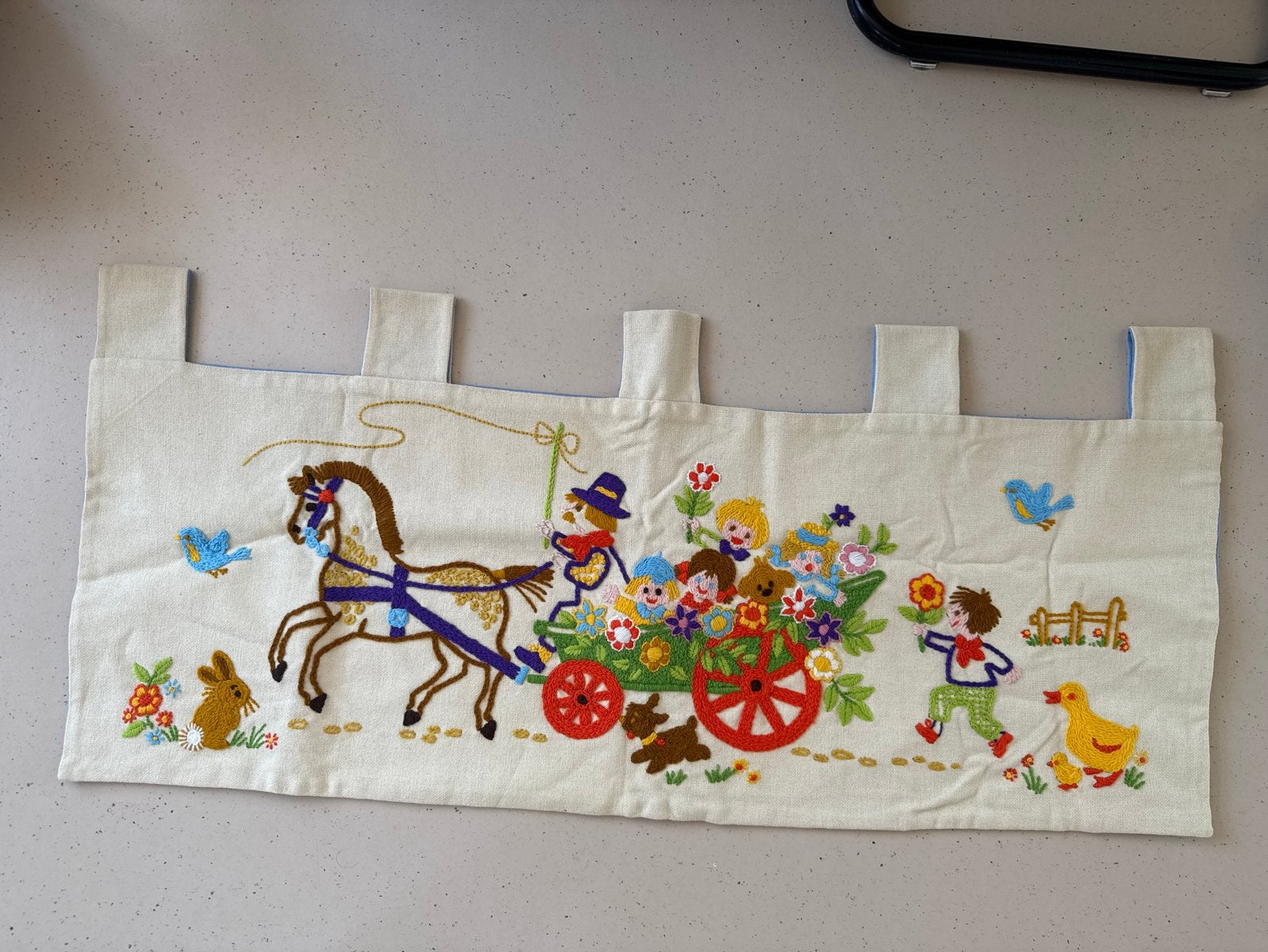 Vintage Handgeborduurd Wandkleed / Decoratie, Ophalen of Verzenden, Gebruikt, Handborduren, Overige typen