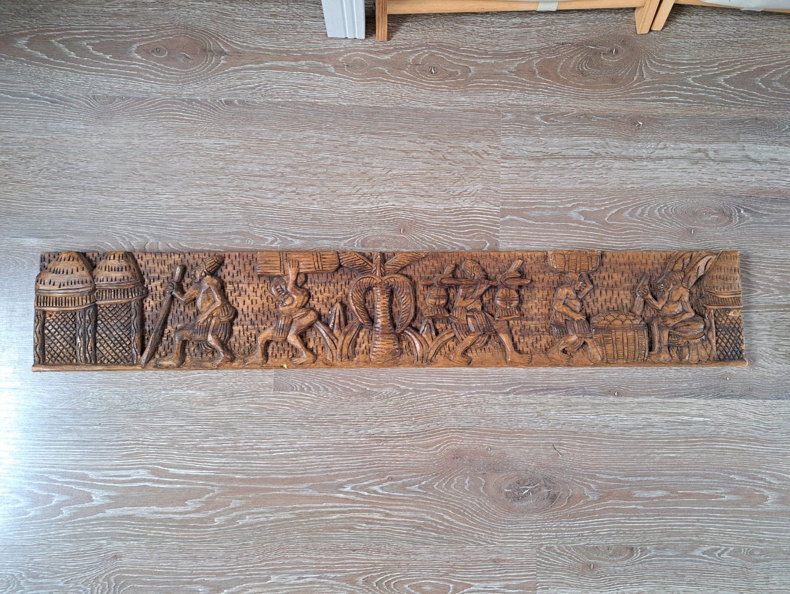 Origineel Bantoe houtsnijwerk, Houtsnijwerk, Handgemaakt, Scène, Hout