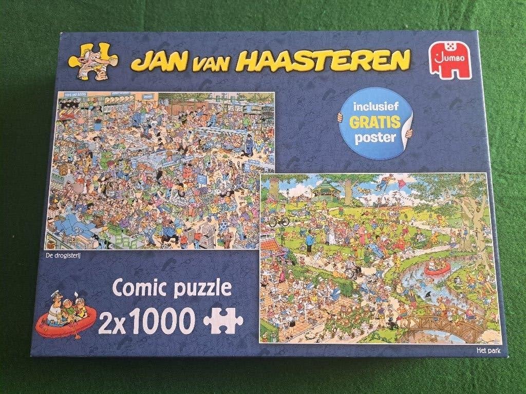 Jan van Haasteren - De drogisterij en Het park, Ophalen of Verzenden, 500 t/m 1500 stukjes, Zo goed als nieuw, Legpuzzel