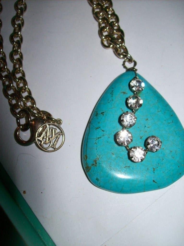 Ketting Zilvertint Schakels Blauwe Steen met Kristal, Nieuw, Ophalen of Verzenden, Steen of Mineraal, Met edelsteen