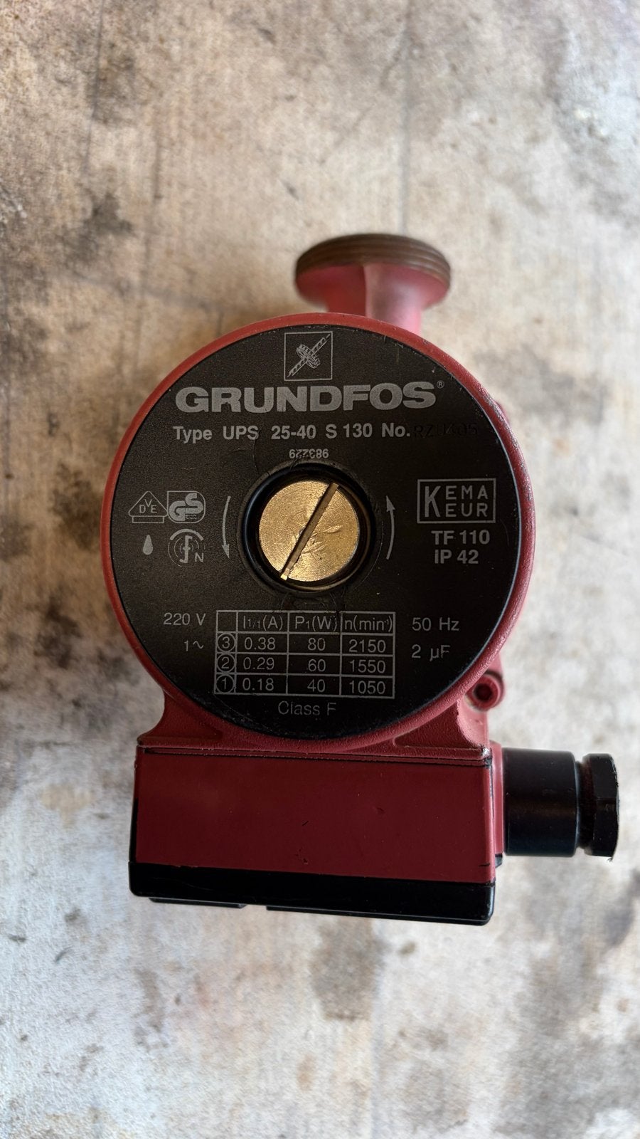 Grundfos UPS 25-40 S 130 circulatiepomp, Ophalen, Gebruikt, Minder dan 200 watt, Overige typen