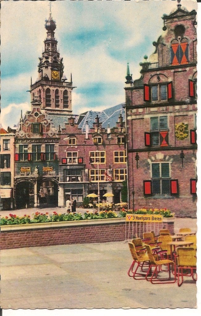 Ansichtkaart Nijmegen Grote Markt Waaggebouw Stevenskerk, Ophalen of Verzenden, 1940 tot 1960, Gelopen, Gelderland