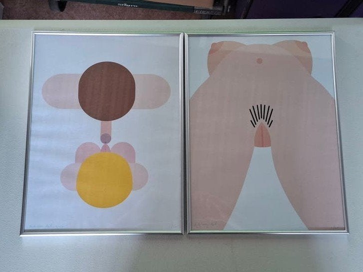 Set van 2 moderne prints van Bob van Dijk, 2017, Antiek en Kunst, Kunst | Schilderijen | Modern, Figuren, Gelimiteerde oplage